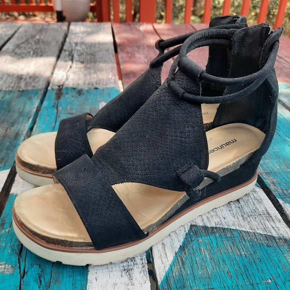 Maurices Shoes - Maurices Platform Wedge Sandals Womens Size 10 Black Mercari